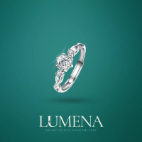 [Lumena] Twilight 0.5 Carat Moissanite Diamond Adjustable White Gold Plated 925 Silver Ring