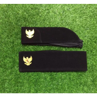 peci/songkok paskibra + pin garuda peci upacara anak sekolah