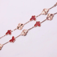 Gelang vancleaf kupu-kupu rose gold kadar 750%