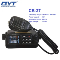 QYT CB-27 Walkie Talkie CB Radio Station AM/FM Mode 26.965-27.405MHz Citizen Band Shortware Mobile Car Radio License-free 4W 9CH