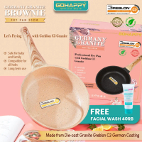 (FW 40RB GRATIS) GOHAPPY PANCI FRY PAN 20CM Greblon C3 Germany granite anti lengket TEBAL wajan fryp