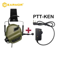 EARMOR Tactical Headset Earmuffs M32 MOD4 Microphone Supporting Communications Sound Amplifica+PTT Adapter+ Rail Bracket