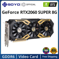 SOYO World Premiere Nvidia Geforce RTX 2060 SUPER GDDR6 8G Graphics Card 256Bit White Video Gaming Card Full New GPU RGB Card