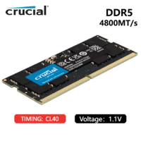 Crucial DDR5 RAM 16GB 24GB 32GB 48GB DDR5 4800/5600mhz CL40/46 SODIMM For Laptop Computer Dell Lenovo Asus HP Memory stick