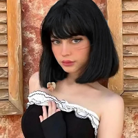 Blonde Bob Wig With Bangs Short Blonde Wig for Women 12 Inch Straight Bob wig with Bangs Synthetic C