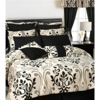 Living Room in A Bag 24 Piece Set Includes Oversized Comforter, Shams, Bedskirt, Curtains, Valance, Decorative Cushions and Bed
