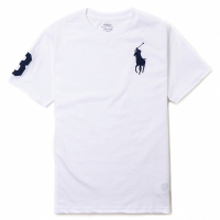 Polo Ralph Lauren RL 熱銷圓領大馬素面短袖T恤(男青年)-白色