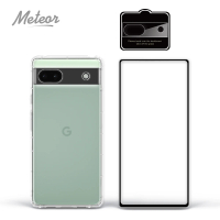 【Meteor】Google Pixel 6a 手機保護超值3件組(透明空壓殼+鋼化膜+鏡頭貼)