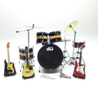 miniatur DRUM DW MINIATUR GITAR AKSESORIS ACTION FIGURE HIASAN RAK DINDING KOLELSI MINIATUR MUSIK