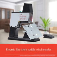 Electric Text Saddle Stitch Binding Machine Center Seam Stapler Heavy Duty Fully Automatic Flat Stitch Saddle Stapler ST-105