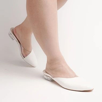 Sandal Kaca Heels Mules Hak Rendah 3cm Ukuran Super Besar | Big Size 41 42 43 44 45 | Sendal Pesta P