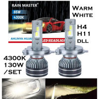 Lampu LED RAINMASTER 4300K WARM WHITE H4 h11 hb3 hb4 h1 h7 65W 130 watt putih kuning putih kekuninga