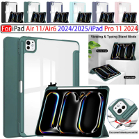 Bao Da Acrylic Siêu Mỏng, Ốp Lưng Chống Sốc Trong Suốt, Có Giá Đỡ Bút, Tương Thích Với iPad Air 11, 