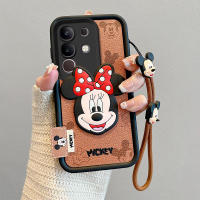 พร้อมส่งเคสสำหรับ VIVO Y29 4G T4X Y300T 5G เคสศัพท์ซิลิโคนลายการ์ตูน 3D น่ารักพร้อมสายคล้องคอแบบเดีย