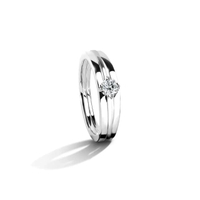 แหวนเพชร Strings Solitare รุ่น R19473EW - สีไวท์โกลด์