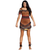New Style Native American Indian Clothing Hide Huntress Women's Halloween Costume Native American Indian Dress