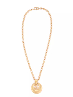 Chanel Chanel Gold Plated Necklace With Large Diameter 5cm Cc Pendant