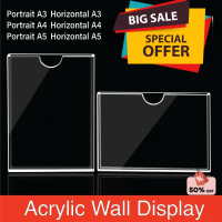 A3 A4 A5 Acrylic Wall Display, Acrylic Frame Slot In Memo Document Menu Holder