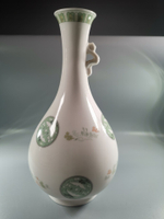 韓國 高麗青瓷紋案 白色骨瓷 花瓶 花入，1986年創作作品
