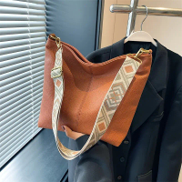 Beg Bahu, Gaya Minimalis dan Ringkas, Beg Selempang Serbaguna, Corak Geometri Lebar, dengan Tali cha