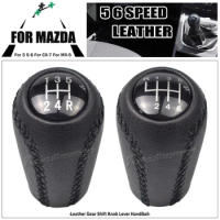 For MAZDA 3 BK BL 5 CR CW 6 II GH CX-7 ER MX-5 NC III Car 5/6 Speed Leather Cover Gear Shift Knob Stick Car Styling Black