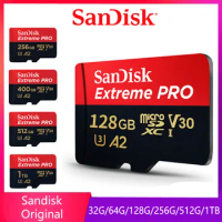 SanDisk Extreme PRO Micro SD 32GB 256G 512GB 64GB 1TB UHS-I Memory Card Micro SD TF Card 200MB/s C10 U3 V30 A2 4K for Camera DJI