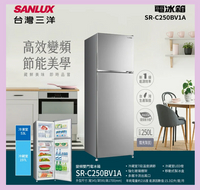 【SANLUX 台灣三洋】250公升一級能效變頻雙門冰箱(SR-C250BV1A)