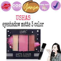 USHAS ES2955 MATTE 3 COLOR BLUSH AND HIGHLIGHT 4.2 GRAM