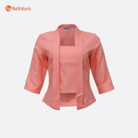 Batik Keris Kebaya Kutu Baru Lengan 3/4 Motif Polos Peach S
