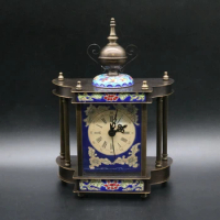 Manual Wind Clock Mechanical Ornaments Collection of Classical Enamel and Cloisonné Clocks Antique Home and Decoration Table Led