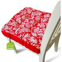 方形家居坐墊 富貴花花紋靠墊系列-大紅色 家居軟裝用品(40*40*10cm)
