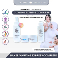 LS Tama Paket skincare Komplit Glowing Express untuk wajah cepat glowing putih isi Cleanser, Toner, 