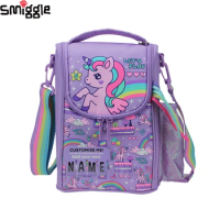 Australia Smiggle Original Children's Lunch Bag Girl Messenger Bag Purple Unicorn Kawaii Kids Bag Waterproof Insulation Ice Pack