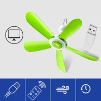 DC5V 5W USB Adjustable Remote Control Timing Camping Fan 3 Gears Tent Ceiling Fan for Home Outdoor Bed