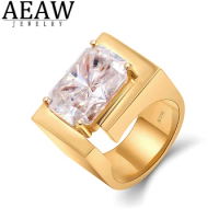 14k Yellow Gold DF Color VVS1 Radaint Excellent Cut 12.0carat 12*16mm Moissanite Wedding Band Ring for Men Party Ring