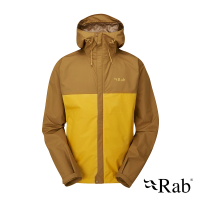 【RAB】Downpour Eco Jacket 輕量防風防水連帽外套 男款 足跡褐/撒哈拉黃 #QWG82