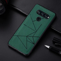 Pu Leather Fashion Stripes Case For LG K50 Q60 Case Soft Bracket Silicone Cover Pu Leather Case For LG G8 V40 Thinq Case