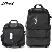 Advanced Quality Nylon Business Rolling Luggage Capacity Expandable Travel Bag Men Trolley Soft Men Student Trunk Suitcase
