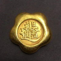 Exquisite Antique Copper Gold Ingot (Rijin Doujin. Plum Blossom Gold Ingot) 3 styles Decoration