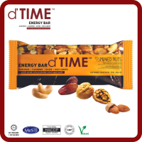 dTIME Energy Bar, Natural Bar, Healthy Snack Bar with Dark Chocolate & Premium Nuts || SINGLE BAR 30