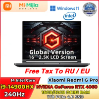 Xiaomi Redmi G Pro 2024 E-Sport Gaming Laptop Intel i9-14900H RTX4060 GPU 16G/32G 1TB SSD 16” LCD 240Hz 2.5K Game Mi Notebook