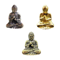 Small Brass Buddha Sitting Figurine Table Sculpture Souvenir Feng Shui Ornament for Yoga Room Shelf House Warming Gift