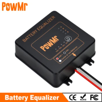 PowMr New Battery Equalizer For Two Pieces 12V Gel Flood AGM Lead Acid Batteries Battery Balancer