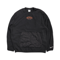 Nike 大學T NSW Sweatshirts 男款 調節身體熱量 圓領 棉質 口袋 穿搭 黑 橘 DQ5062-010