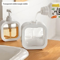1pc 300/500ml Hand Sanitizer Dispenser Pump Bottle Refillable Laundry Detergent Body Wash Storage Container Plastic Jar Portable