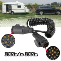 3M 13 Pin Trailer Truck Light Board Extension Cable Lead Male To Female Wire Plug Socket Wire Part Couplings Circuit Plug Socket