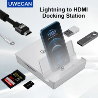 Lightning to USB3.0 OTG HDMI Digital AV Adapter/Cable Lightning to RJ45 Ethernet Lan Docking Station