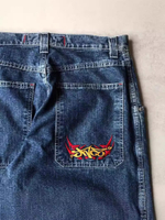 American Style JNCO Street R Hip Hop Straight Jeans   Men's Casual All-Match High Waist Slim Jeans