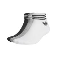 adidas 襪子 TREF Ankle Socks 短筒襪 白 黑 灰 條紋 短襪 男女款 三葉草 愛迪達 HC9550