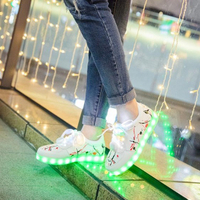 七彩發光鞋女學生韓版USB充電夜光鞋男LED閃 雙十一購物節